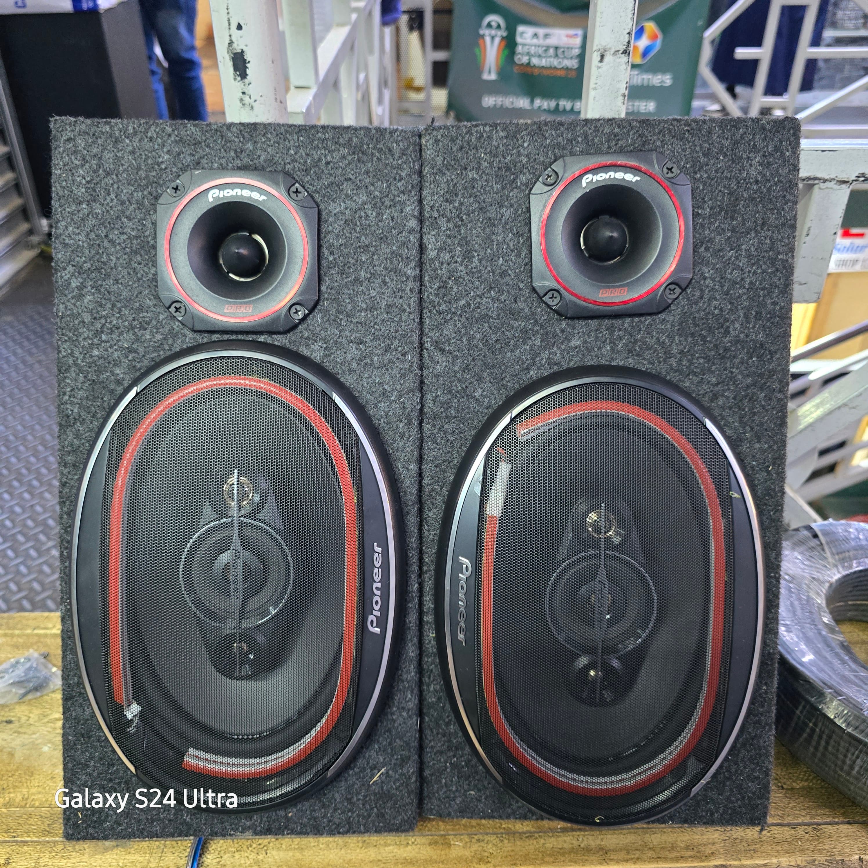 Pioneer 6by9 midranges with bullets.